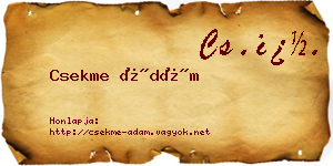Csekme Ádám névjegykártya